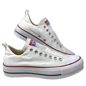 Converse Chuck Taylor Lift Slip Platform Shoes Women's Canvas White 563457F-WWWR